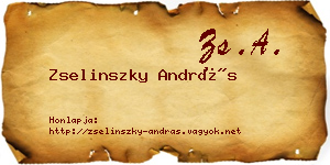 Zselinszky András névjegykártya