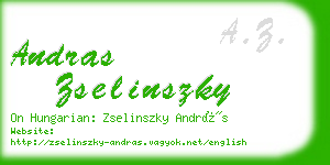 andras zselinszky business card